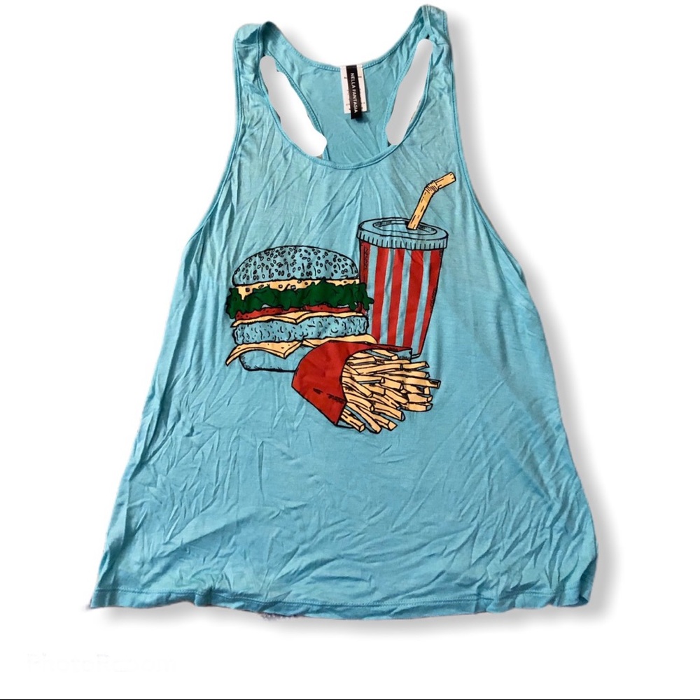 Nella Fantasia Burger/ Fries Racer Back Tank MED
